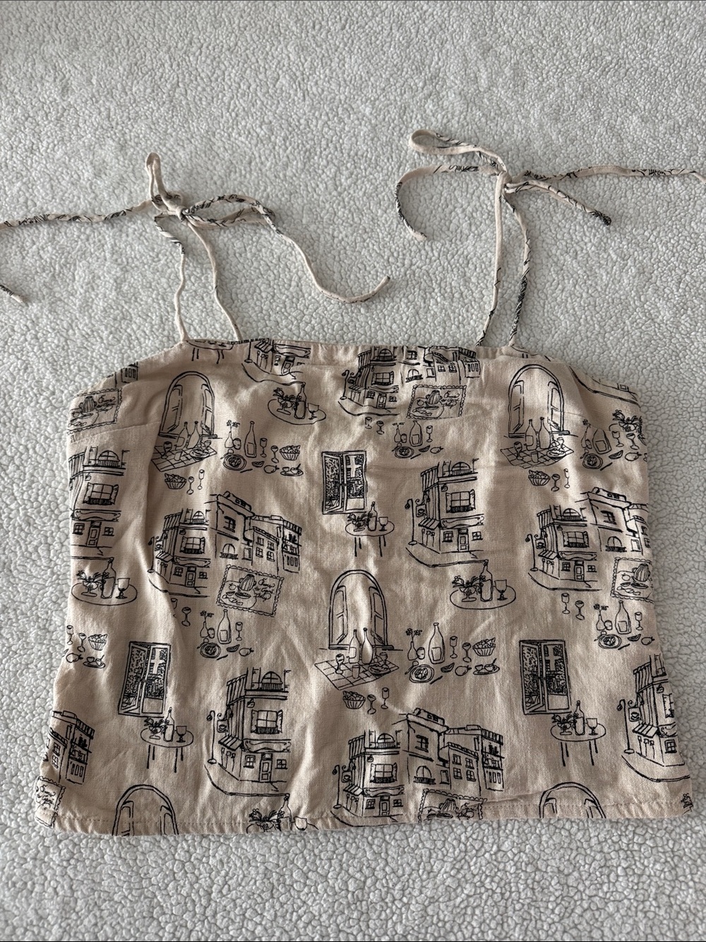 Abercrombie & Fitch Beige Printed Tie-Strap Cami